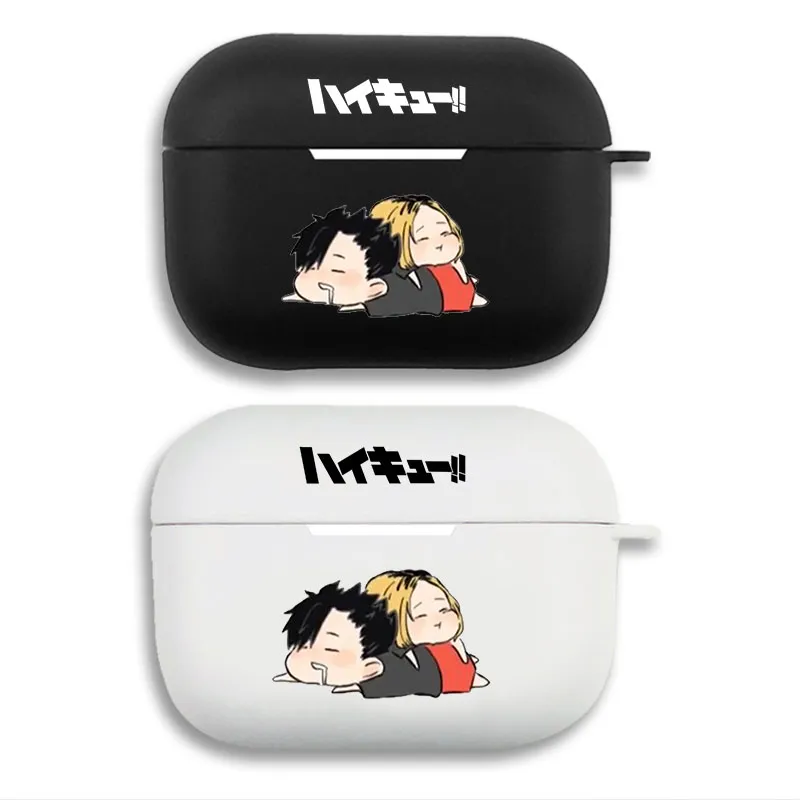 Haikyuu Kuroo TAlien Visitorsurou Kozume Kenma - Cute Chibi Nekoma Anime Matte Silicone AirPods Pro Case