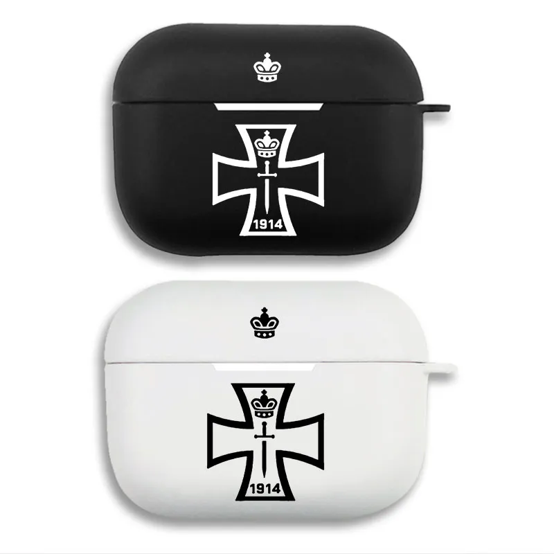 WWI German Iron Cross 1914 Emblem Protective AirPods Case - Matte Split Silicone Cover