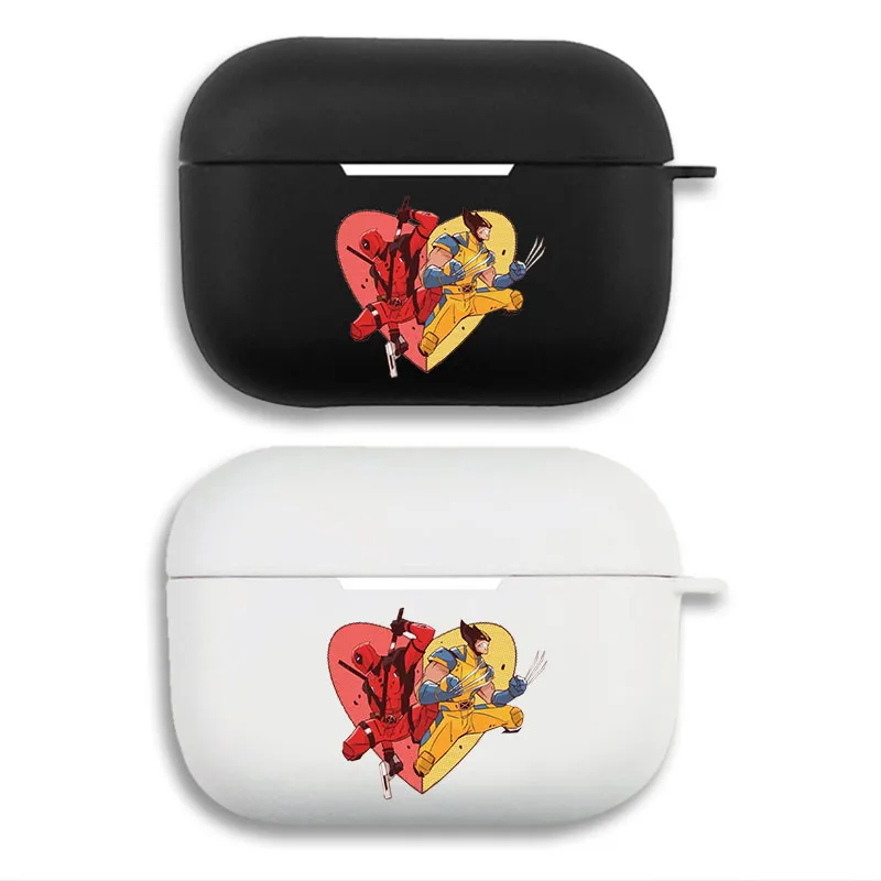 Deadpool and Wolverine Best Friends Heart - Hero Comic Comic Matte Silicone AirPods Pro Case