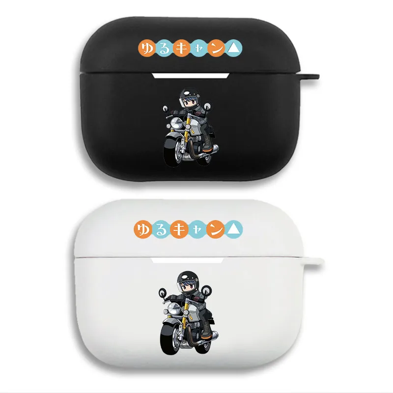 Laid-Back Camp Rin Shima Motorcycle - Yuru Camp Chibi Anime Matte Silicone AirPods Pro Case