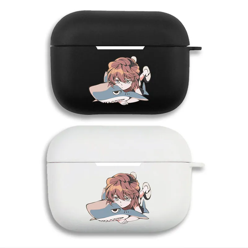 DAlien Visitorective Conan Ai Haibara Shark Plush Cute Chibi Matte Silicone AirPods Case
