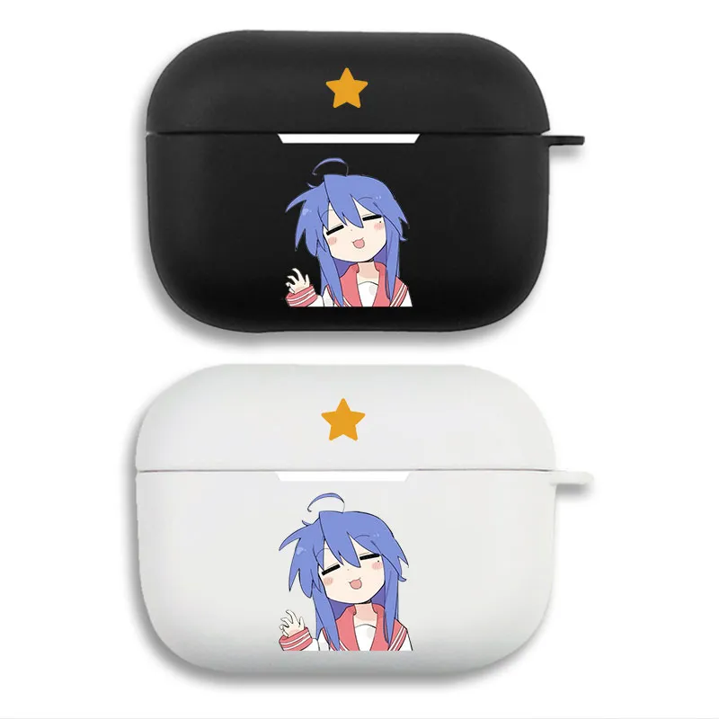 Lucky Star Konata Izumi Star Design Cute Chibi Matte Silicone AirPods Case