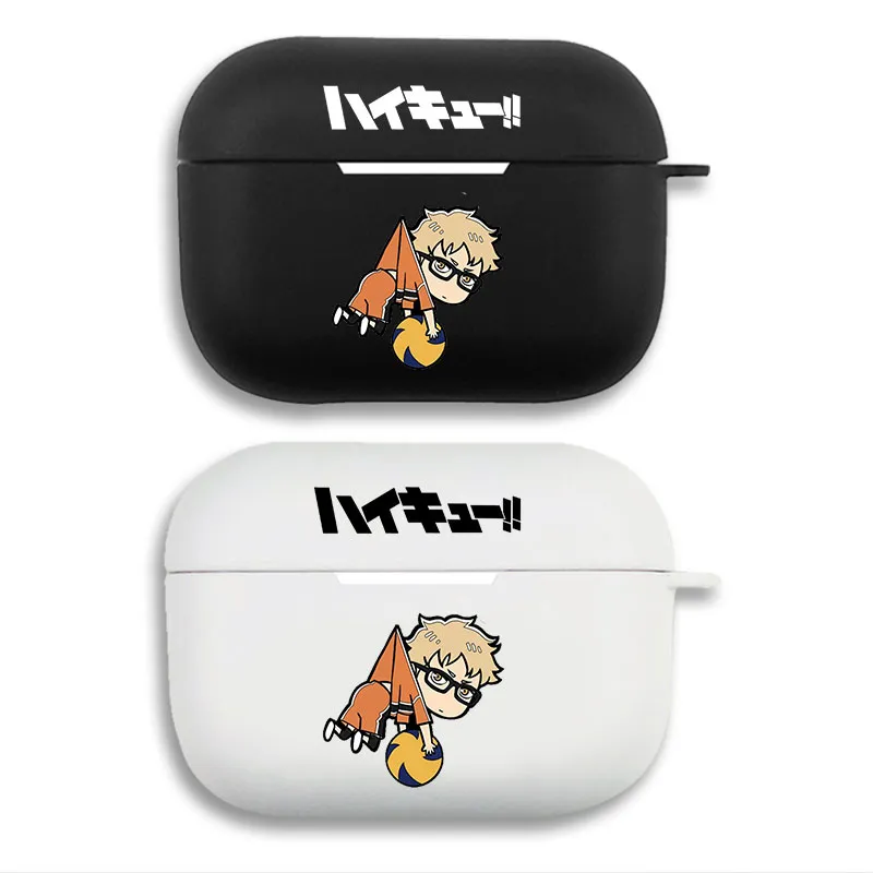 Haikyuu Kei Tsukishima Chibi Cute Matte Silicone AirPods Case