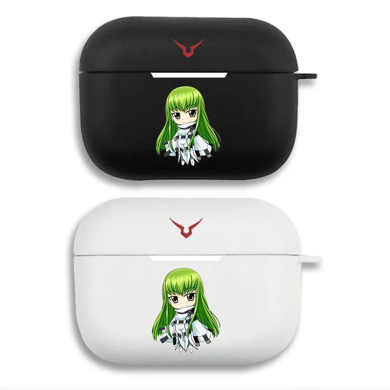 Code Geass C.C. - Cute Chibi Anime Girl Logo Print Matte AirPods Case