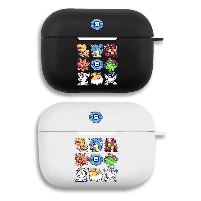 Digimon Digivice - Chibi Digimon Grid Graphic Print Matte AirPods Case