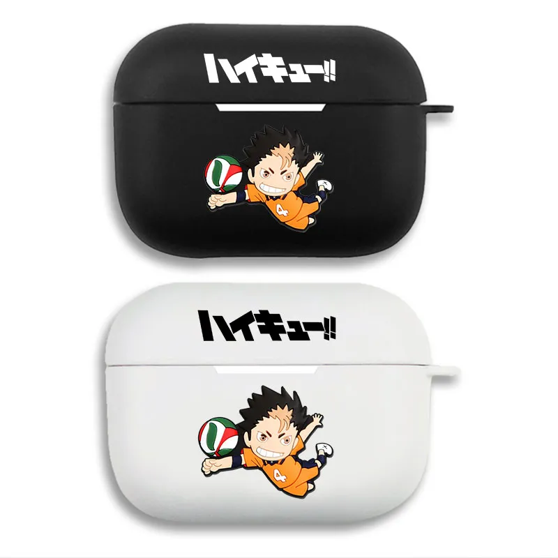 Haikyuu Yu Nishinoya - Chibi Anime Logo Print Matte AirPods Case