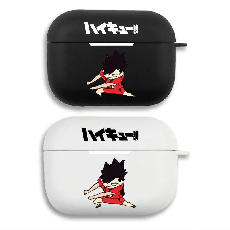 Haikyuu TAlien Visitorsurou Kuroo - Chibi Anime Logo Print Matte AirPods Case