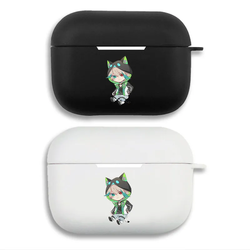 Nijisanji Kuzuha - Chibi Cat Hoodie Printed Matte AirPods Case