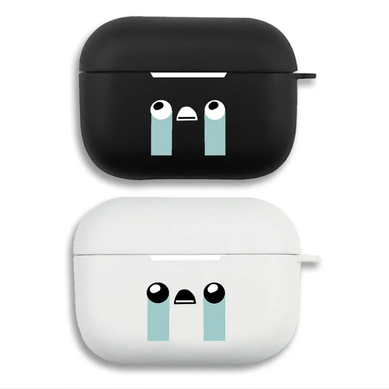 Cute Crying Face - Funny Anime Meme Graphic Matte Silicone AirPods Case