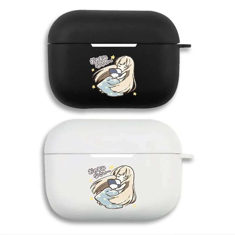 The Angel Next Door Spoils Me Rotten Mahiru Shiina - Cute Sleeping Oyasumi Chibi Graphic Print Matte Silicone AirPods Case