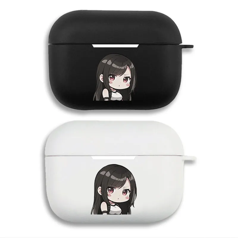 Final Fantasy VII Tifa Lockhart - Cute Chibi Game Waifu Graphic Print Matte Silicone AirPods Case