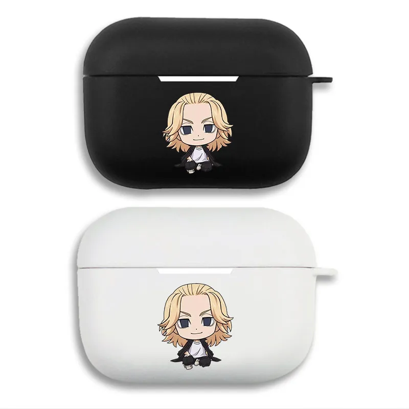 Tokyo Revengers Manjiro Sano Mikey - Cute Sitting Chibi Anime Graphic Print Matte Silicone AirPods Case
