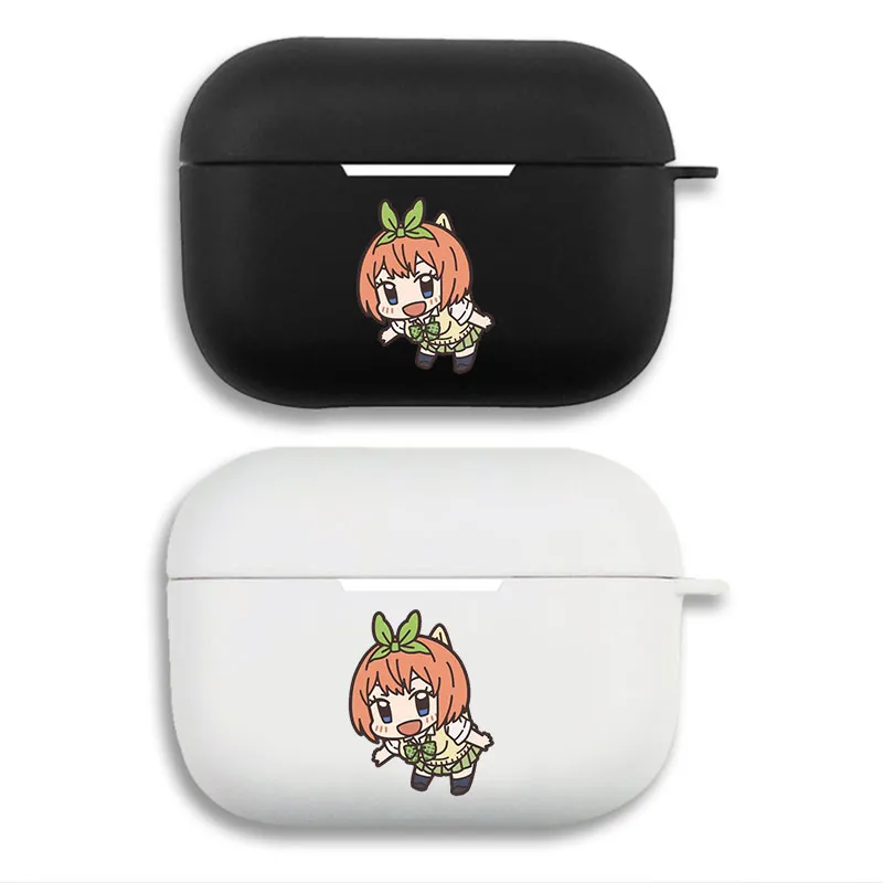 The Quintessential QuintuplAlien Visitors Yotsuba Nakano - Cute Cat Ear Chibi Anime Graphic Print Matte Silicone AirPods Case
