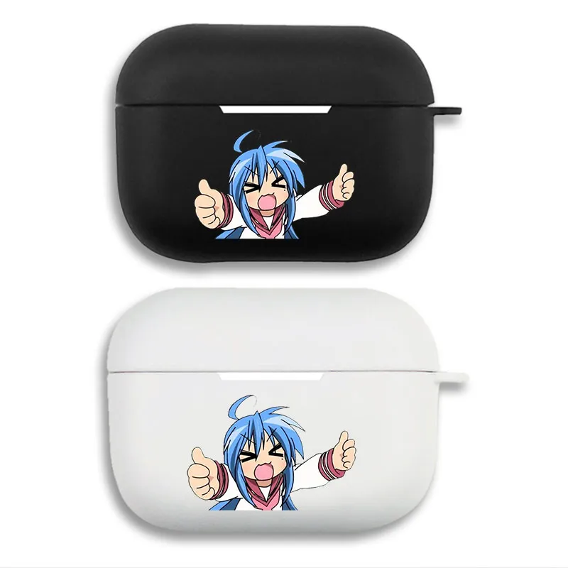 Lucky Star Konata Izumi - Funny Double Thumbs Up Chibi Anime Graphic Print Matte Silicone AirPods Case