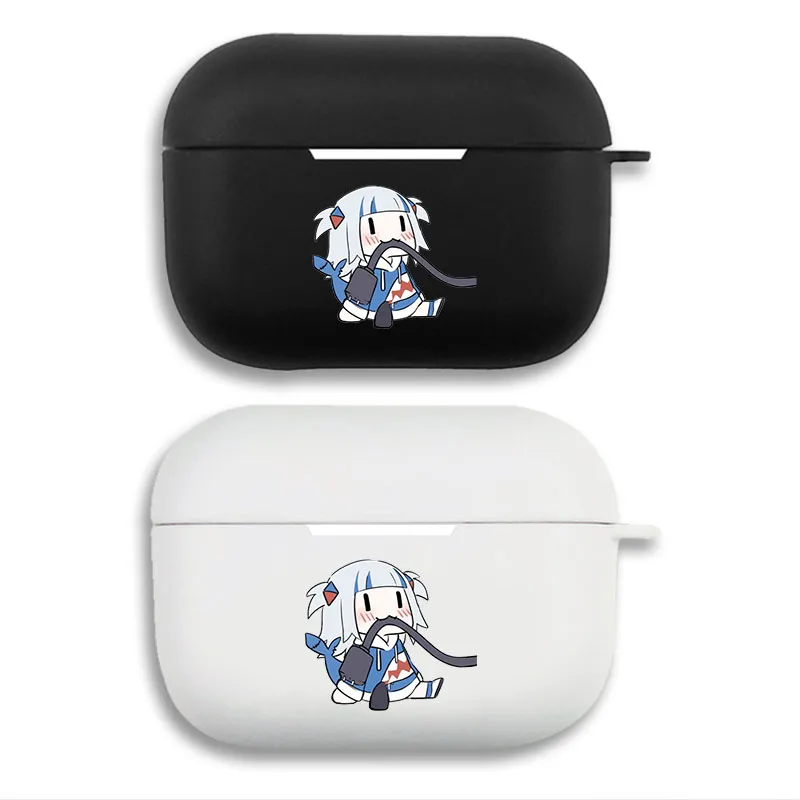 Hololive Gawr Gura - Cute Chibi Shark Anime Graphic Print Matte Silicone AirPods Case