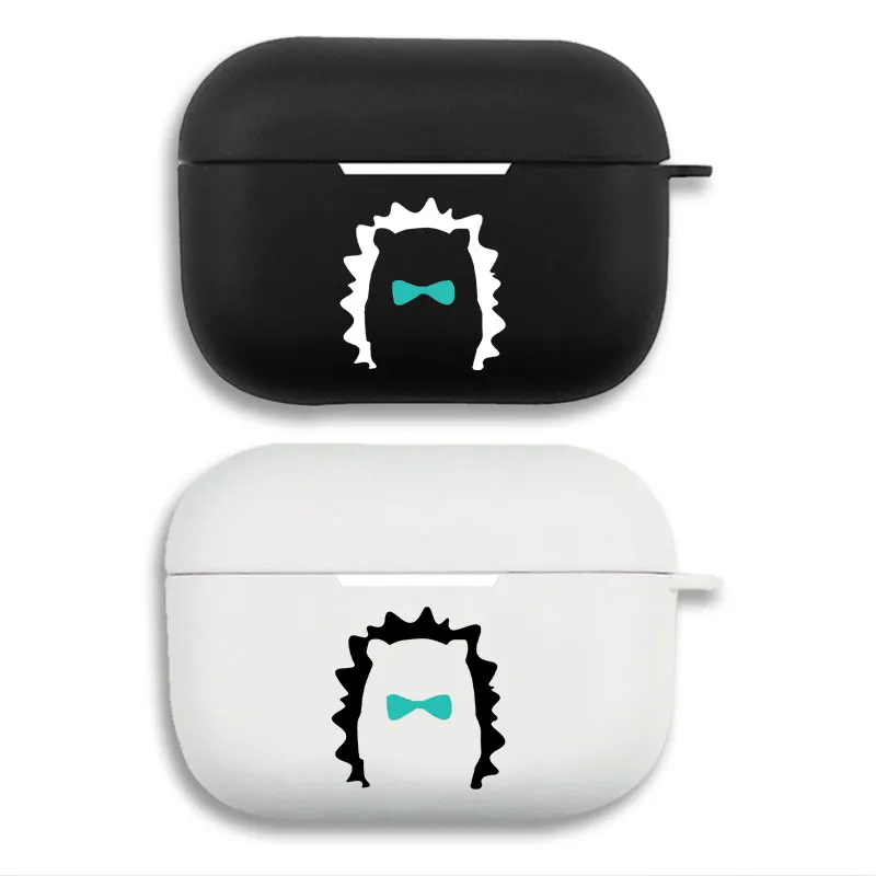 Anime Character Minimalist SilhouAlien Visitorte - Cute GeomAlien Visitorric Print Matte Silicone AirPods Case