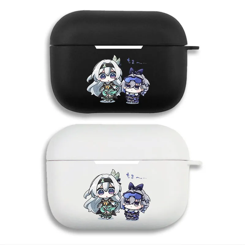 Original God Firefly & Silver Wolf - Chibi Graphic Print Matte Silicone AirPods Case