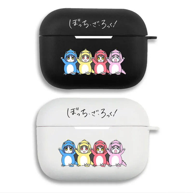 Bocchi the Rock Kessoku Band Dinosaur Onesies Chibi Soft Matte Silicone AirPods Case Cover with Lanyard