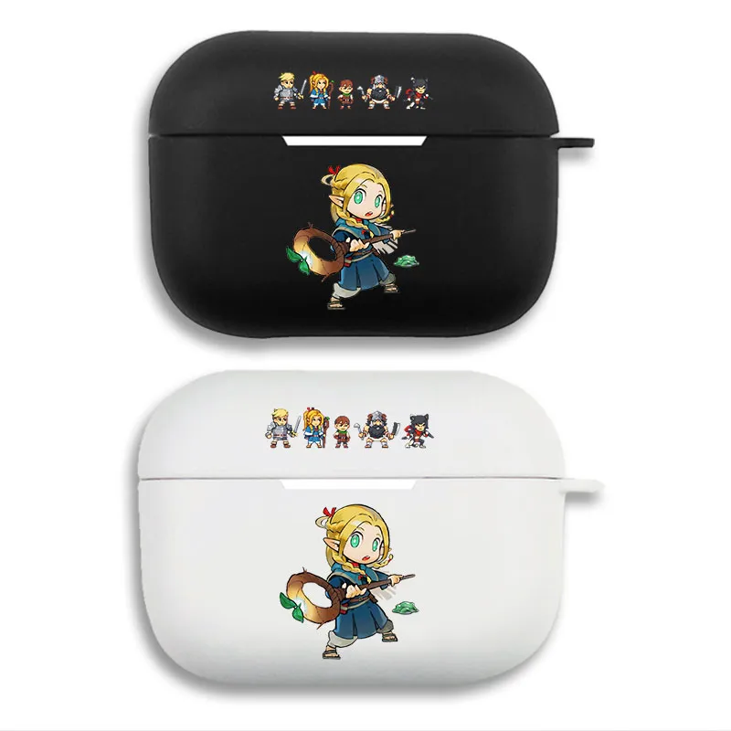 Delicious in Dungeon Marcille Anime Chibi Pixel Art AirPods Case with Lanyard