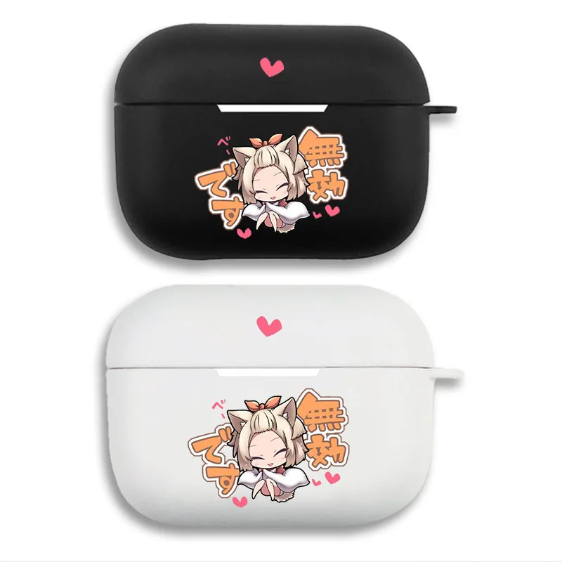 Granblue Fantasy Nier - Cute Chibi Anime Catgirl Graphic Print Matte Silicone AirPods Case