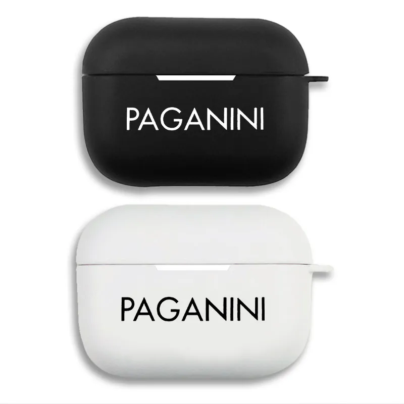 PAGANINI Text Logo - Matte Print Soft Silicone AirPods Case