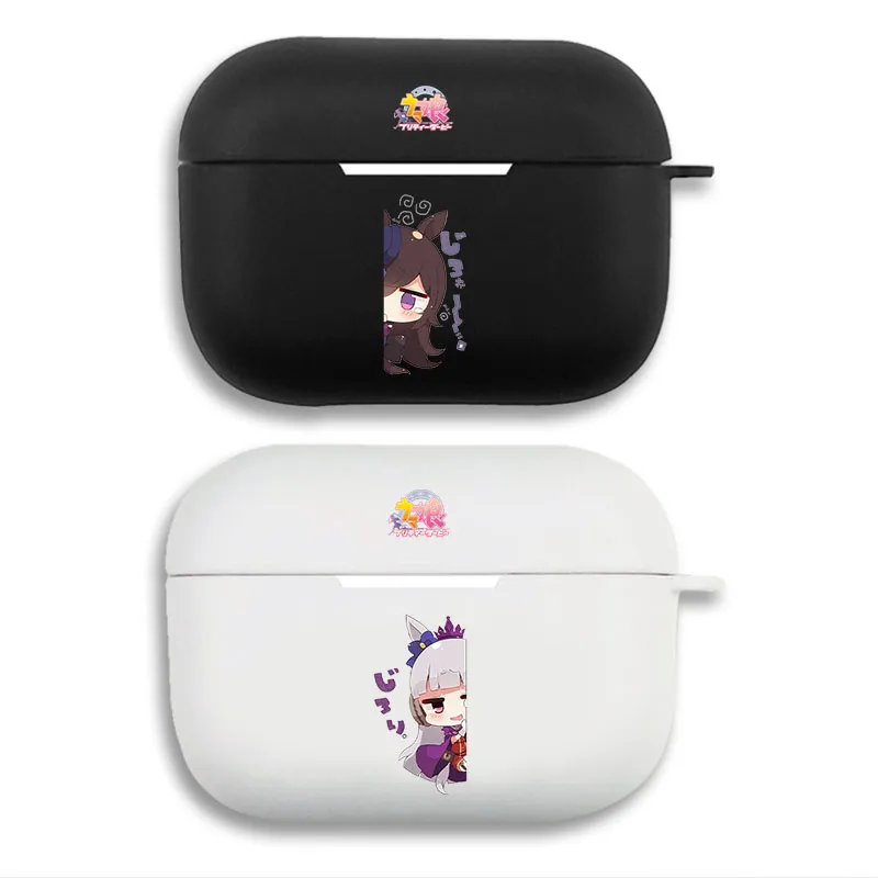 Umamusume PrAlien Visitorty Derby Rice Shower Gold Ship Chibi Peeking Matte Silicone AirPods Case