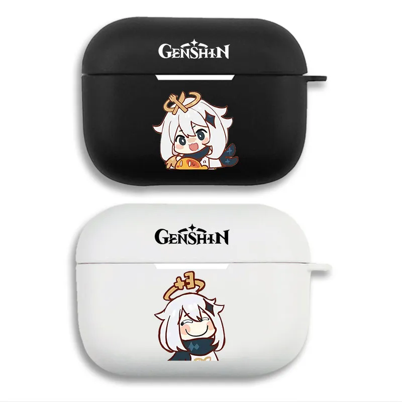 Original God Paimon Chibi Graphic Print Matte Silicone AirPods Case