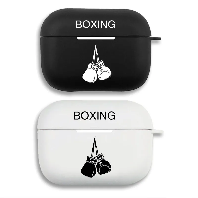 Boxing Gloves Graphic Print Sports Theme Matte Silicone AirPods Case