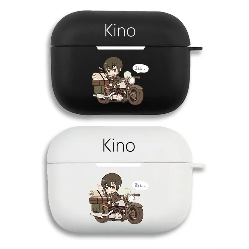 Kino's Journey - Kino and Hermes Motorcycle Chibi Graphic Print Matte Silicone AirPods Case