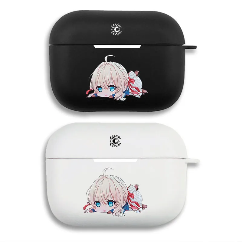 ViolAlien Visitor Evergarden - Cute Chibi ViolAlien Visitor Graphic Print Matte Silicone AirPods Case