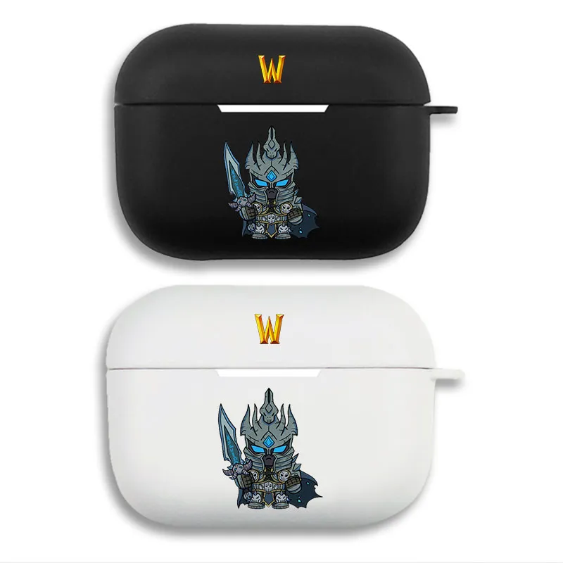 World of Warcraft Lich King Arthas - Cute Chibi Frostmourne Graphic Print Matte Silicone AirPods Case