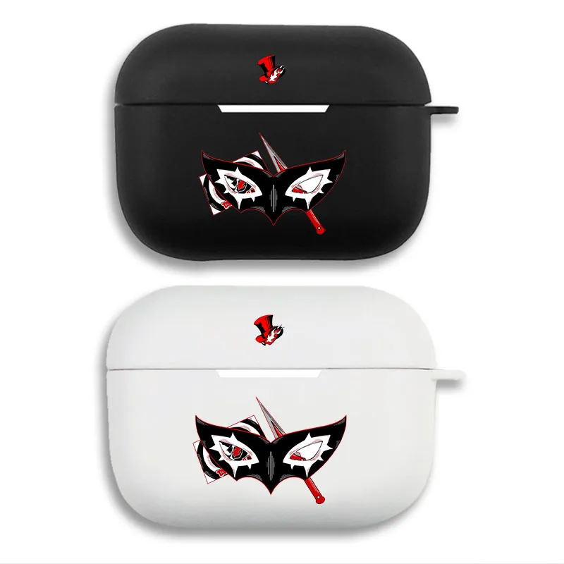 Persona 5 Joker Mask - Phantom Thieves Graphic Print Matte Silicone AirPods Case