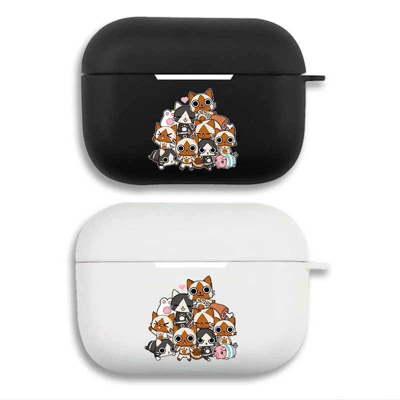 Monster Hunter Cute Palico & Felyne Cats - Matte Silicone AirPods Case