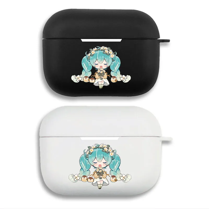 Vocaloid Star Chibi Anime Girl - Cute Floral Graphic Print Matte AirPods Case