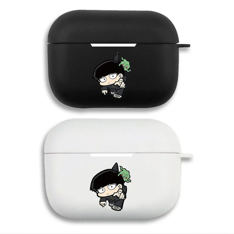 Mob Psycho 100 Shigeo Kageyama - Chibi Anime Mob and Dimple Graphic Matte Silicone AirPods Case