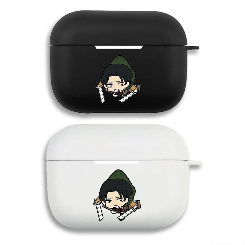 Wall Defense Levi Ackerman - Chibi Anime Figure Graphic Matte Silicone AirPods Case