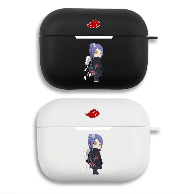 Ninja Anime Akatsuki Konan Paper Angel — Cute Chibi Anime Graphic Print Matte Silicone AirPods Pro Case