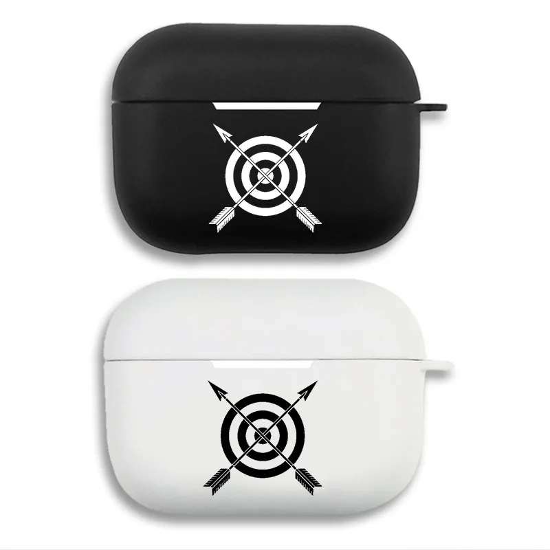 Archery TargAlien Visitor and Crossed Arrows - Bow Hunting Graphic Print Matte Silicone AirPods Case