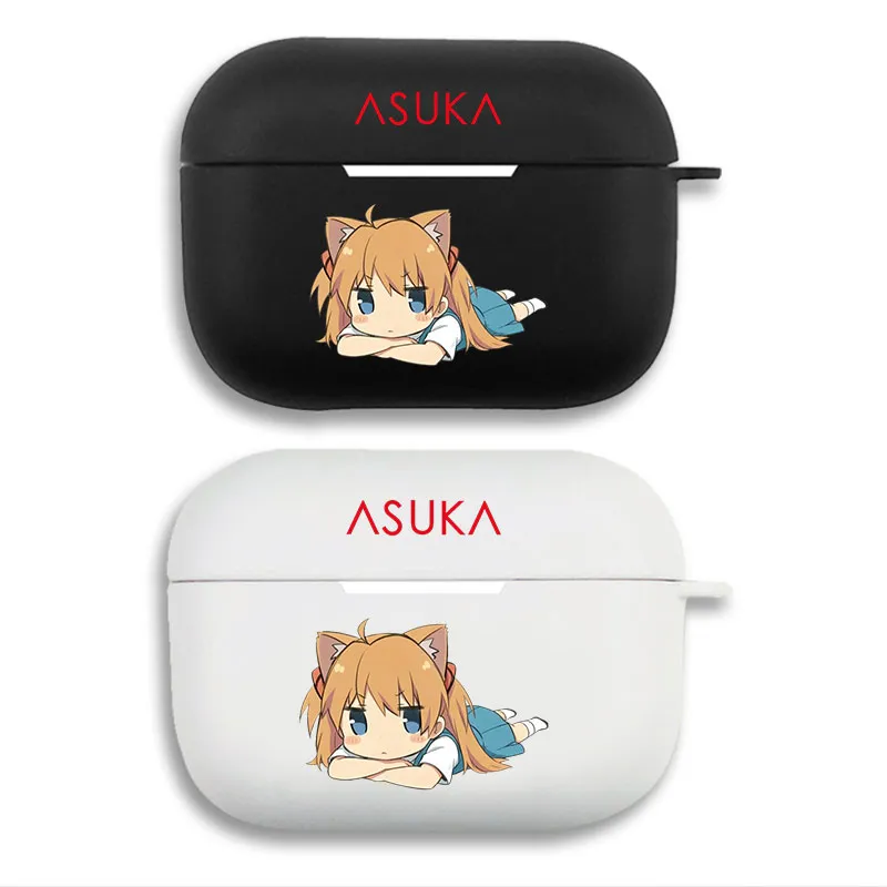 EVA Anime Asuka Langley — Cute Chibi Anime Girl Pouting Graphic Matte Silicone AirPods Pro Case