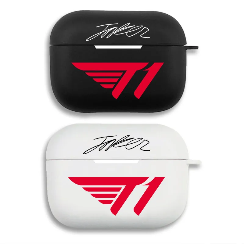 T1 Faker Signature — LoL Esports Team Logo Graphic Matte Silicone AirPods Pro Case