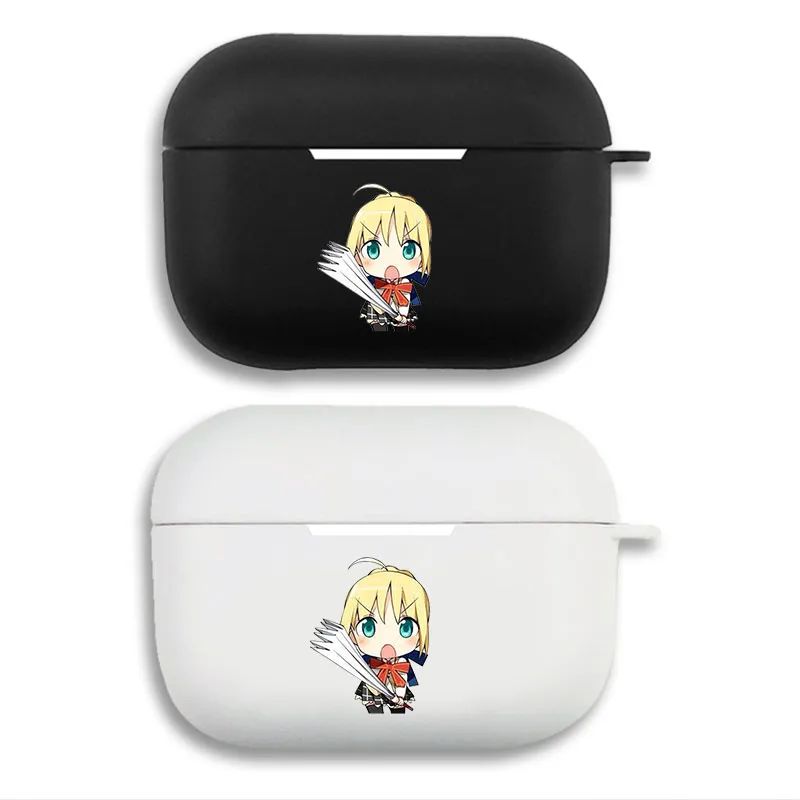 Fate/stay night Saber Artoria Pendragon — Cute Chibi Anime Girl Matte Silicone AirPods Pro Case