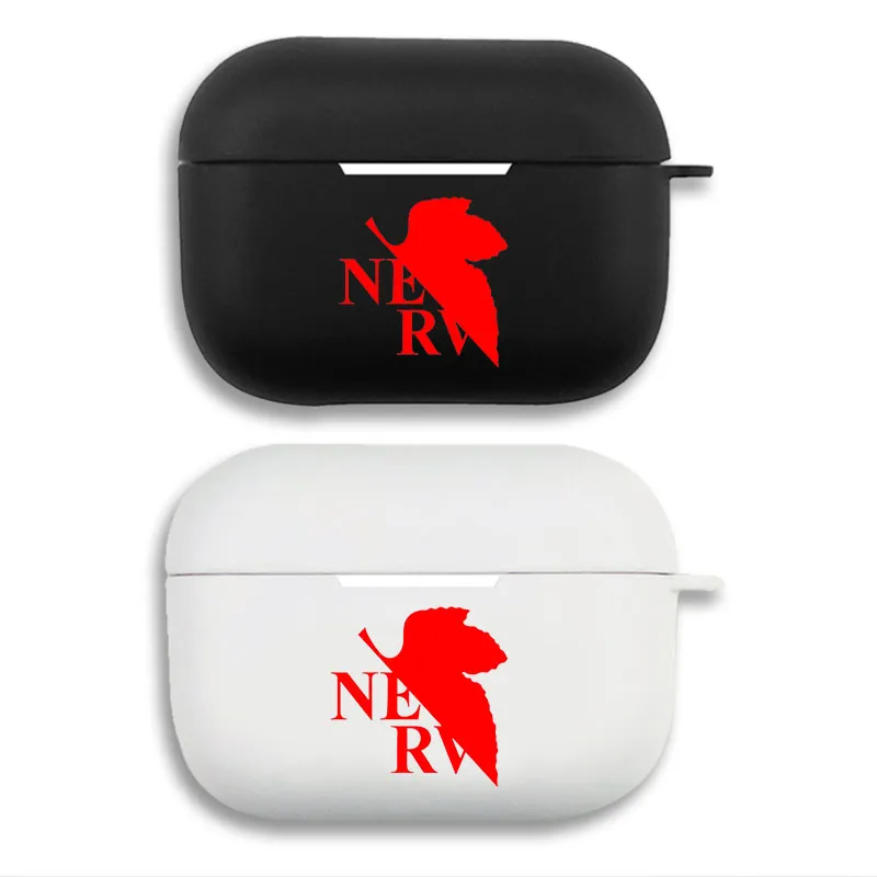 EVA Anime NERV Red Logo — Classic Anime Mecha Graphic Matte Silicone AirPods Pro Case