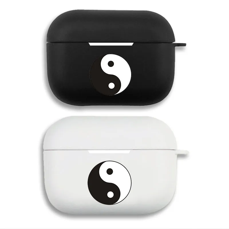 Yin Yang Balance Symbol — Minimalist Taoism Graphic Matte Silicone AirPods Pro Case