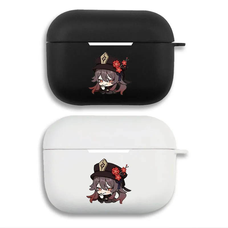 Original God Hu Tao Cute Chibi Anime Girl - Graphic Print Matte Silicone AirPods Case