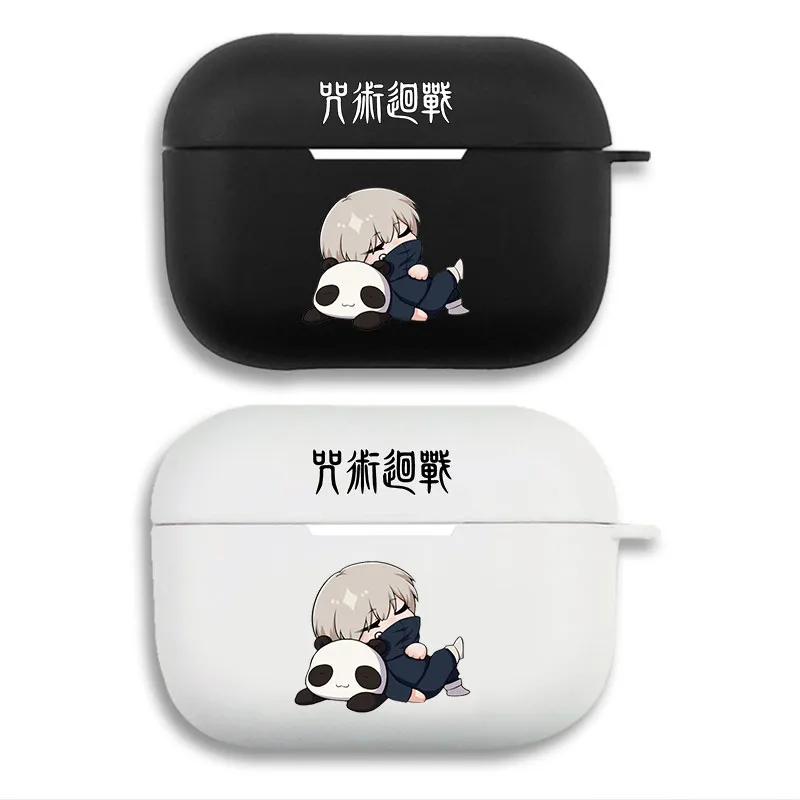 Curse Exorcist Toge Inumaki & Panda - Cute Chibi Print Matte Silicone AirPods Case