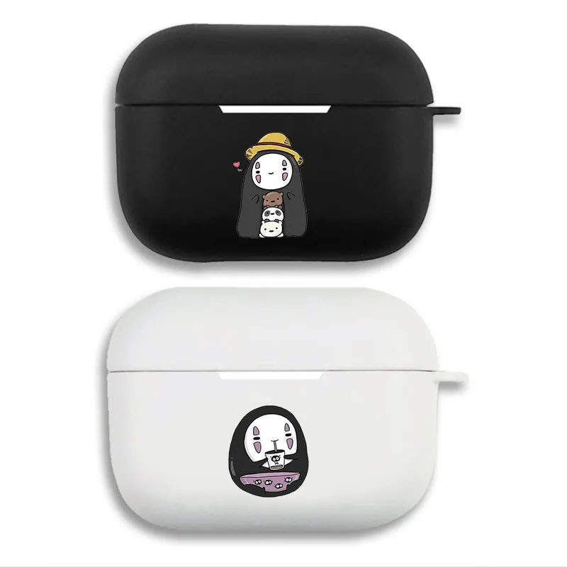 Studio Ghibli Spirited Away No Face Kaonashi Cute - Matte Graphic Printed Silicone AirPods Pro Case