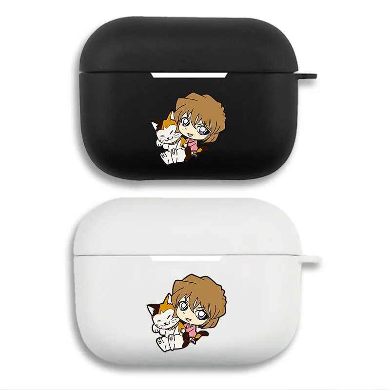DAlien Visitorective Conan Ai Haibara - Cute Chibi Anime Girl Holding Cat Matte AirPods Case
