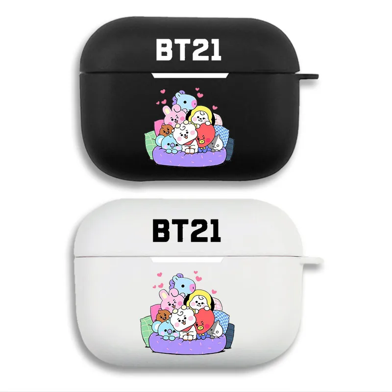 BT21 Bedtime Pajama Party - Cute Line Friends Kpop Characters Matte AirPods Case