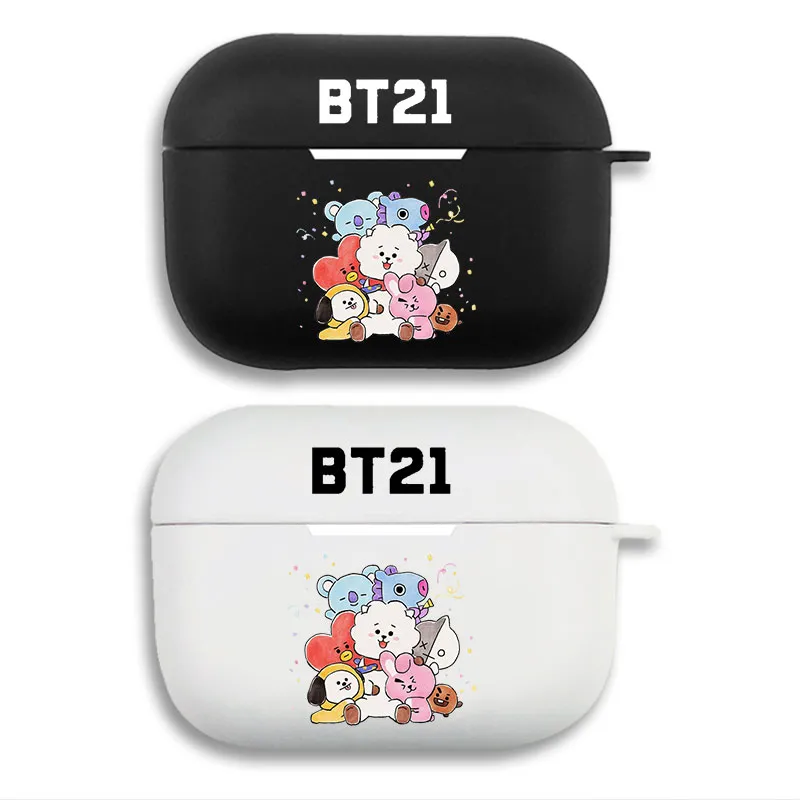 BT21 Kpop Characters Group - Cute Line Friends Matte Silicone AirPods Case