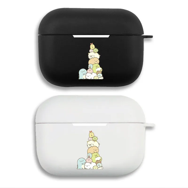 Sumikko Gurashi - Cute Stacked Characters Matte Silicone AirPods Case